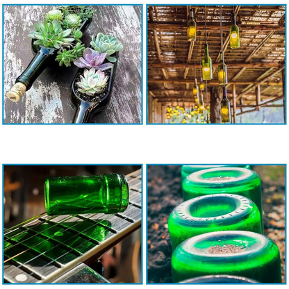 glasflaschen deko ideen, diy upcycling glas, flaschen als lampe, geschnittene glasflaschen, kreative glasverwendung